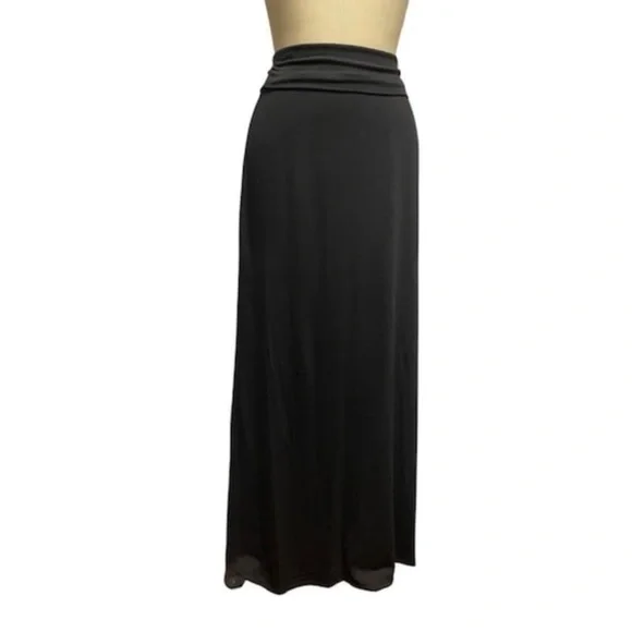 Maxi skirt black knit size X-Large - Picture 1 of 4